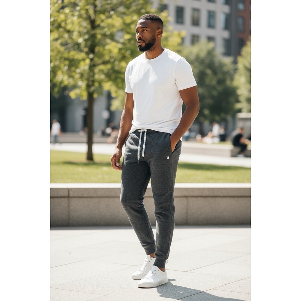 Vuori Sunday Performance Jogger Pants Mens 2XL Gray Elastic Waist Zip Pockets